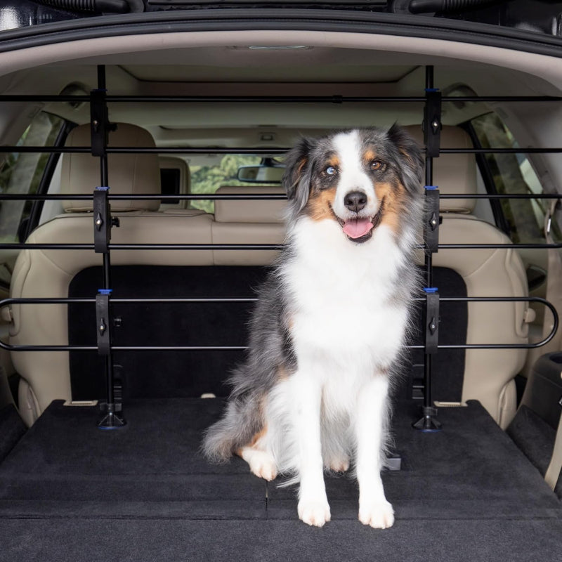 Adjustable Metal Car Dog Barrier-Paw Print Pad