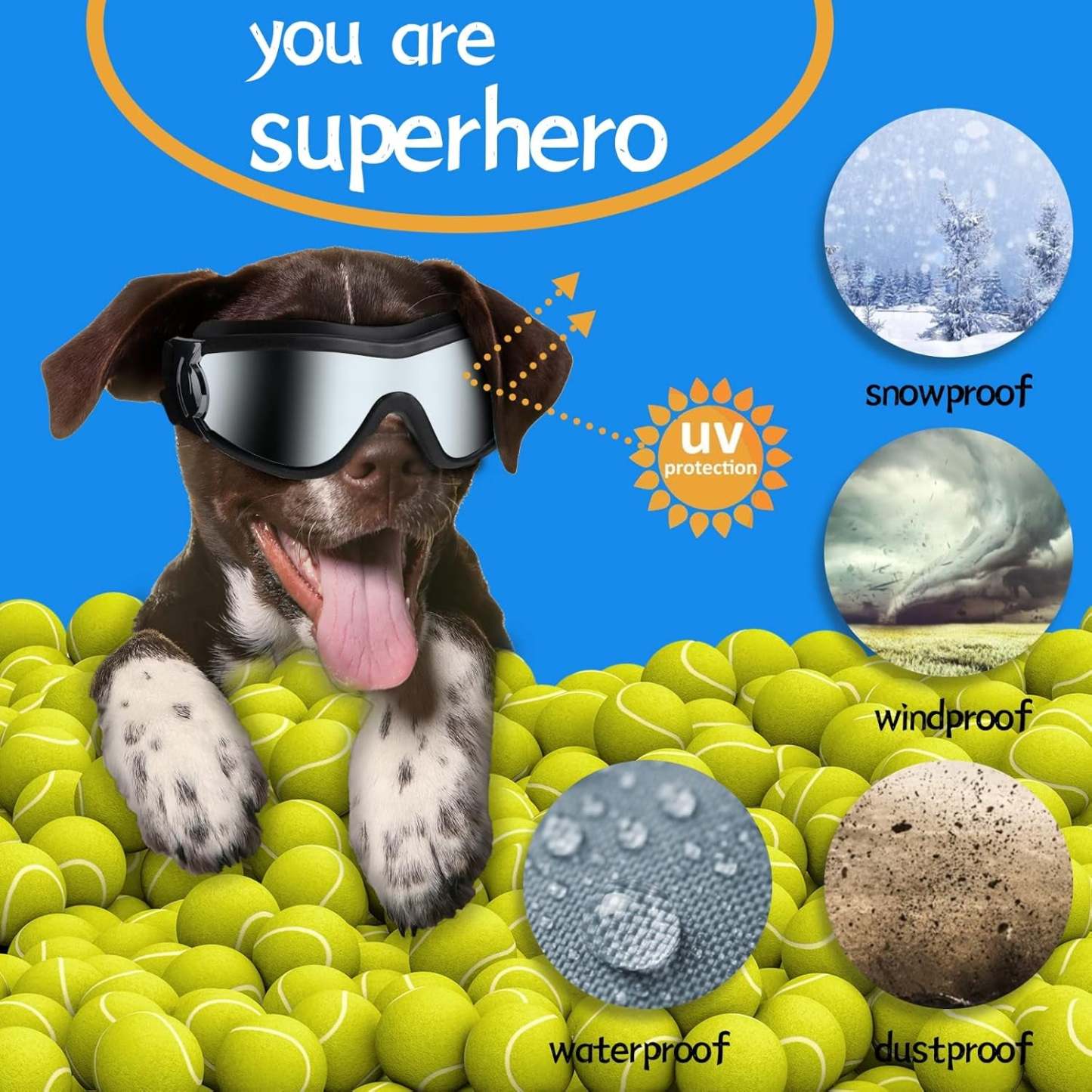 Adjustable Pet Sunglasses Goggles For Dogs-Paw Print Pad