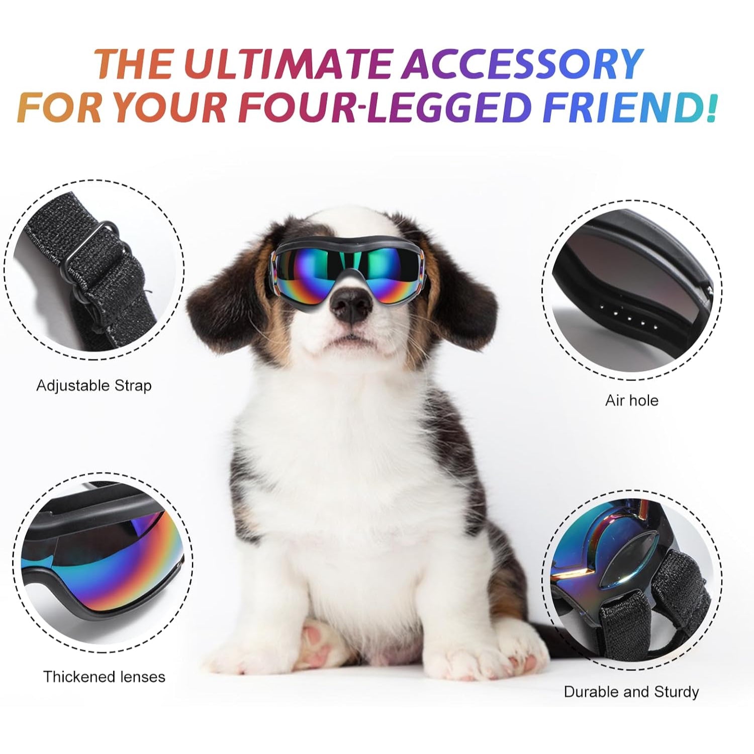 Adjustable Pet Sunglasses Goggles For Dogs-Paw Print Pad