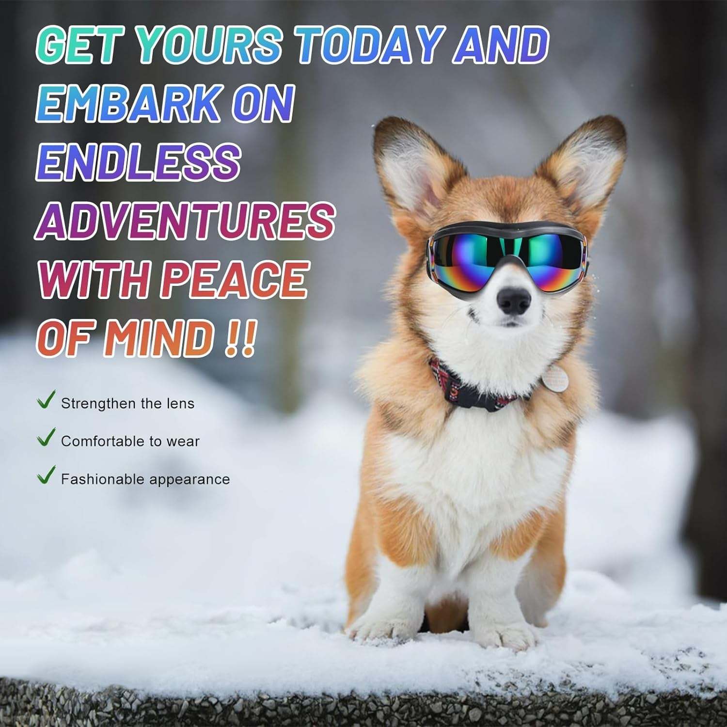 Adjustable Pet Sunglasses Goggles For Dogs-Paw Print Pad