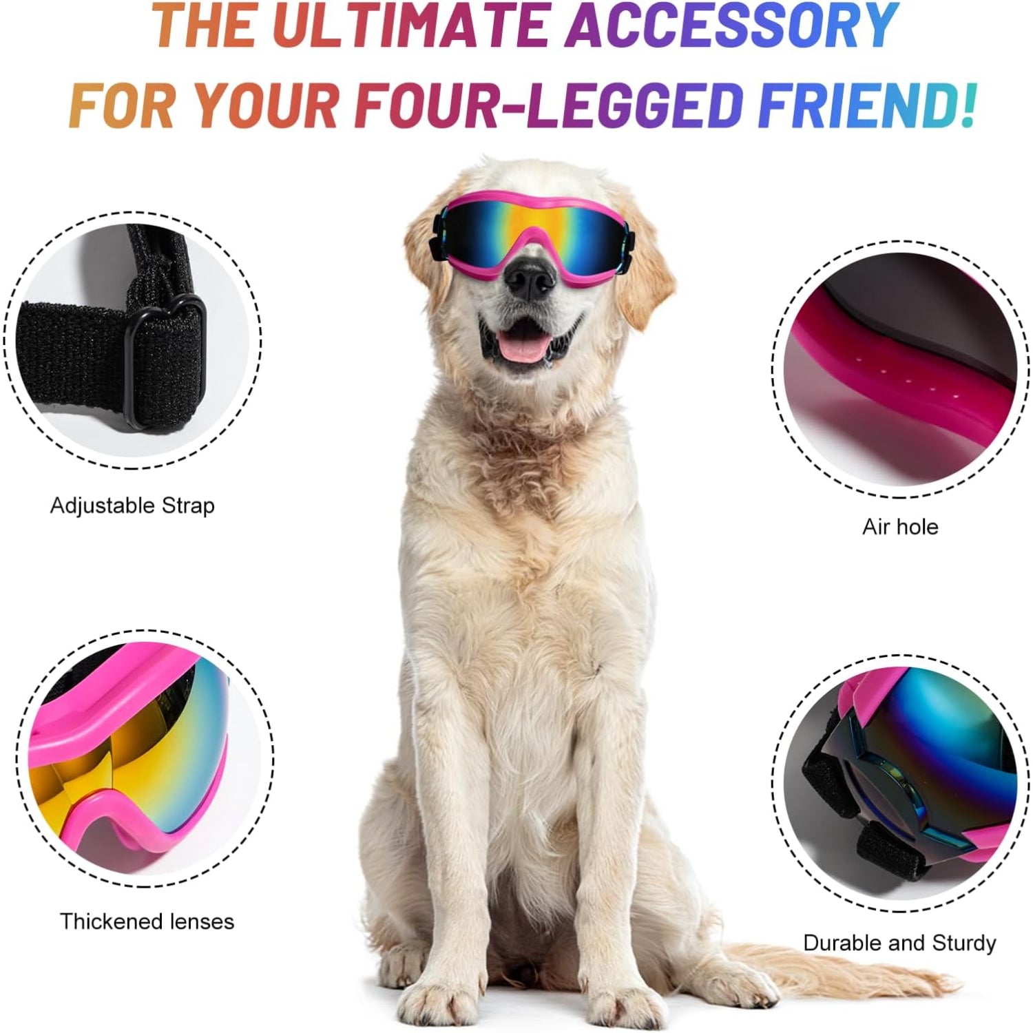 Adjustable Pet Sunglasses Goggles For Dogs-Paw Print Pad