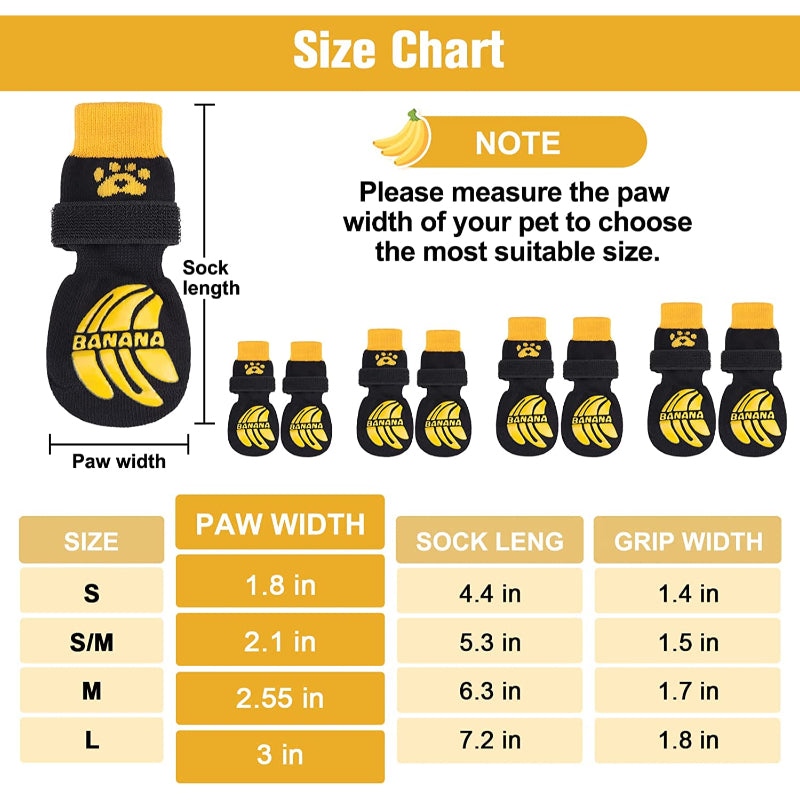 Anti Slip Paw Protectors Socks With Elastic Adjustable-Paw Print Pad