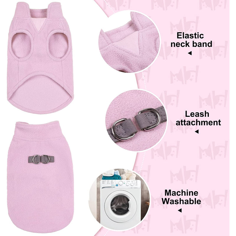 Dog Fleece Vest Sweater Winter Jacket For Small Coat Hoodie-Paw Print Pad