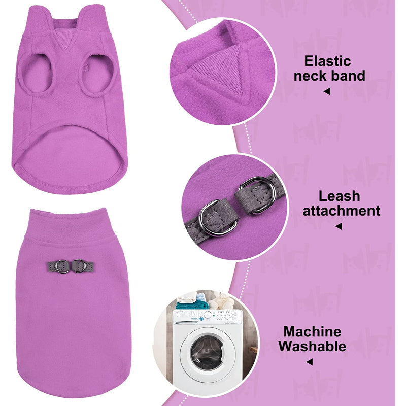 Dog Fleece Vest Sweater Winter Jacket For Small Coat Hoodie-Paw Print Pad