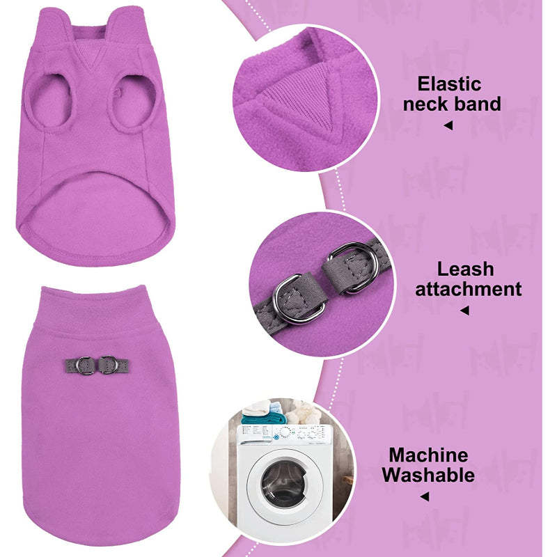 Dog Fleece Vest Sweater Winter Jacket For Small Coat Hoodie-Paw Print Pad