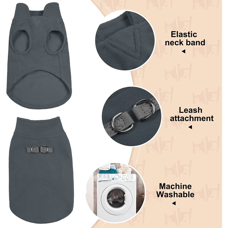 Dog Fleece Vest Sweater Winter Jacket For Small Coat Hoodie-Paw Print Pad