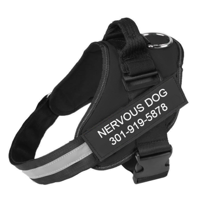 Custom No Pull Dog Harness With Name and Phone Number, Heavy Duty Personalized Pet Vest-Paw Print Pad