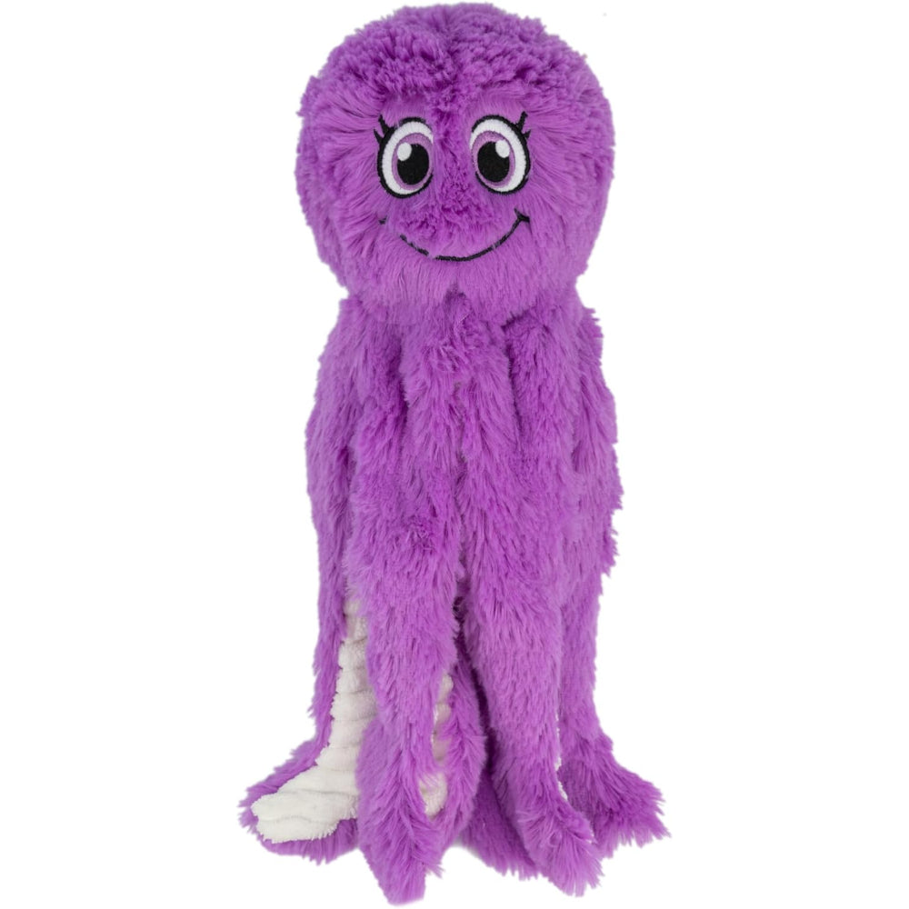 Octopus Crinkle Plush Dog Toy For Interactive Play-Paw Print Pad