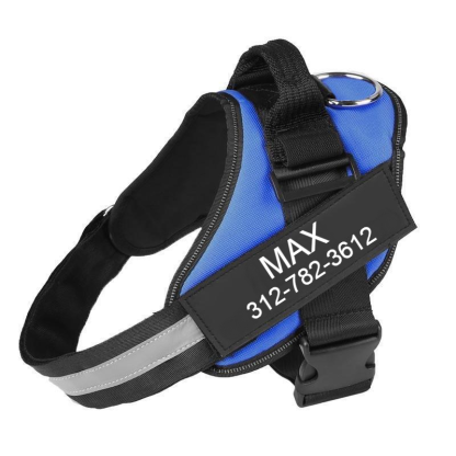 Custom No Pull Dog Harness With Name and Phone Number, Heavy Duty Personalized Pet Vest-Paw Print Pad