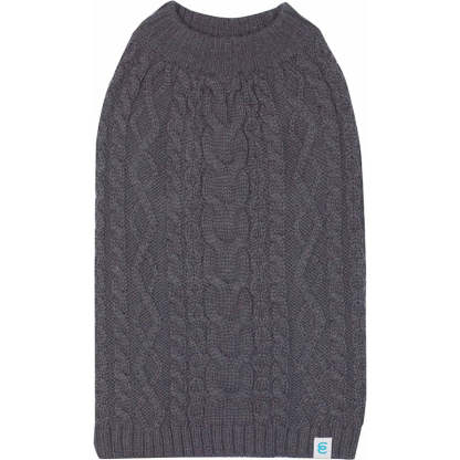 Pet Classic Dog Sweater Wool Blend Cable Knit Pullover Crewneck Winter Clothes in Red Danger, Back Length 12", Small Warm Coat for Pet-Paw Print Pad