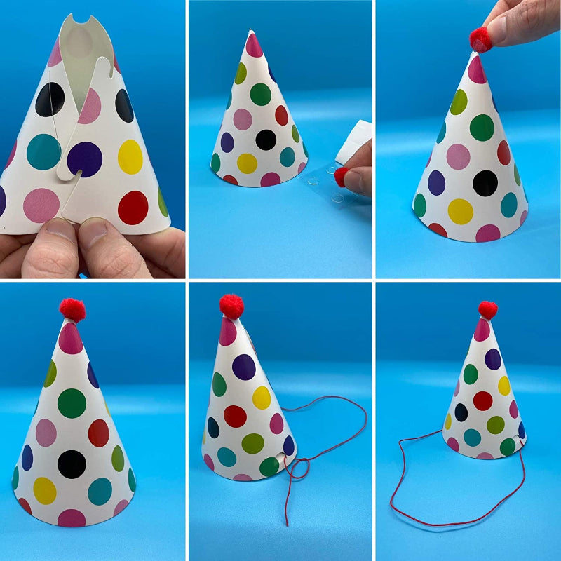 Dog Party Hat Set - Dog Birthday Party - Hats and Crowns Party Time - 11pcs-Paw Print Pad