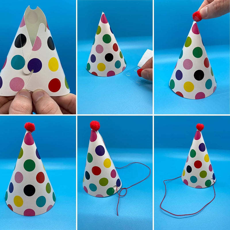 Dog Party Hat Set - Dog Birthday Party - Hats and Crowns Party Time - 11pcs-Paw Print Pad