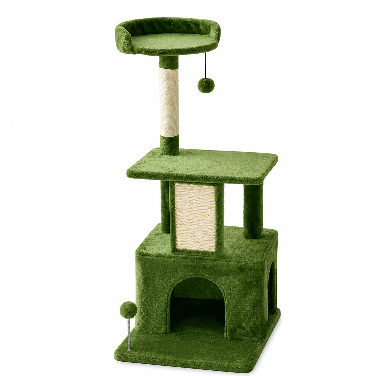 Cozy Indoor Plush Condo Cat Tower For Cats