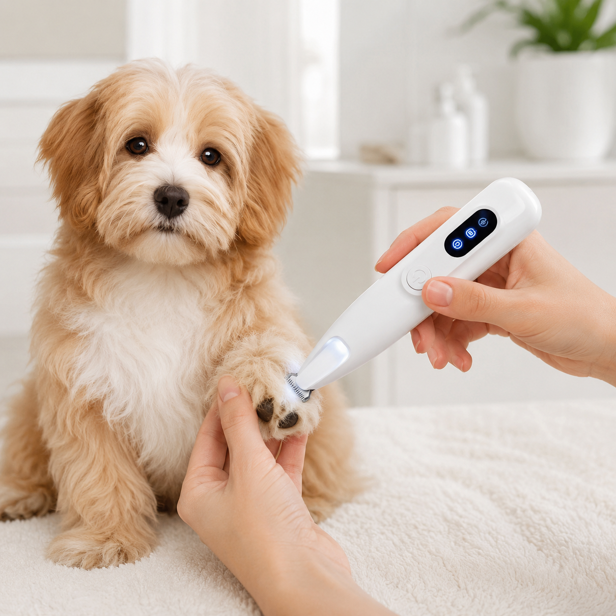Rechargeable Low Noise Pet Grooming Trimmer with LED Light for Precision Grooming