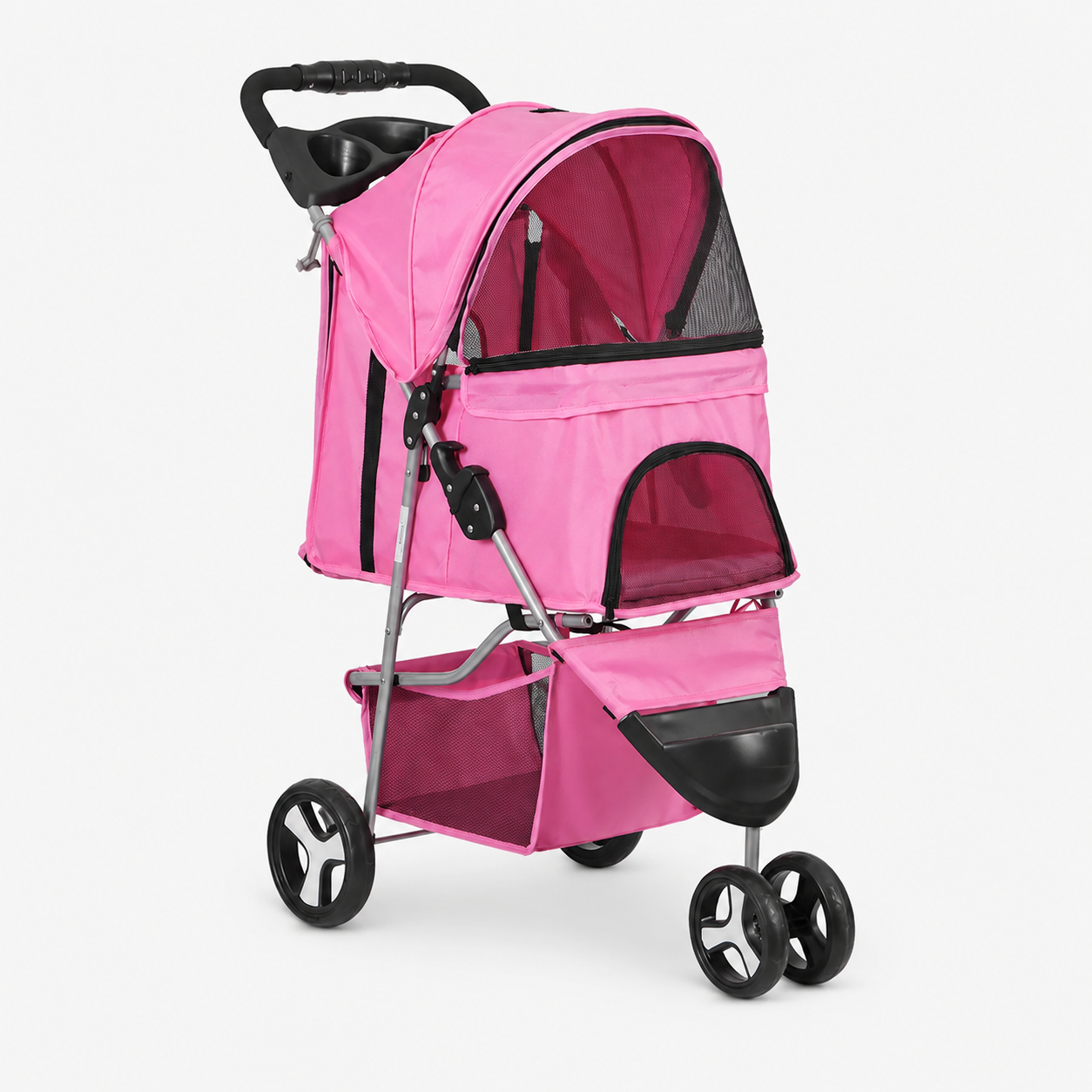 Foldable 3 Wheel Outdoor Travel Pet Stroller Carrier For Dogs And Cats