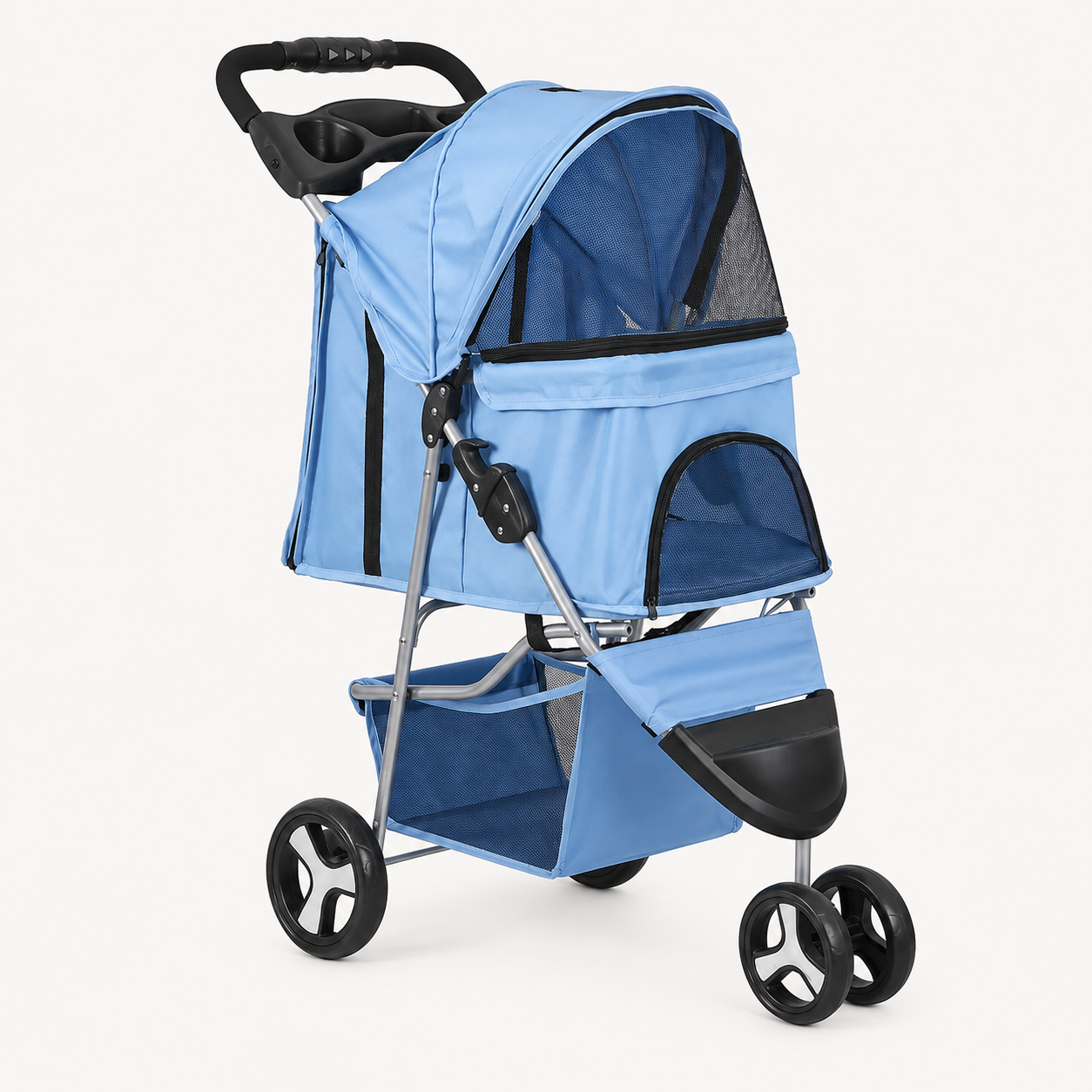 Foldable 3 Wheel Outdoor Travel Pet Stroller Carrier For Dogs And Cats