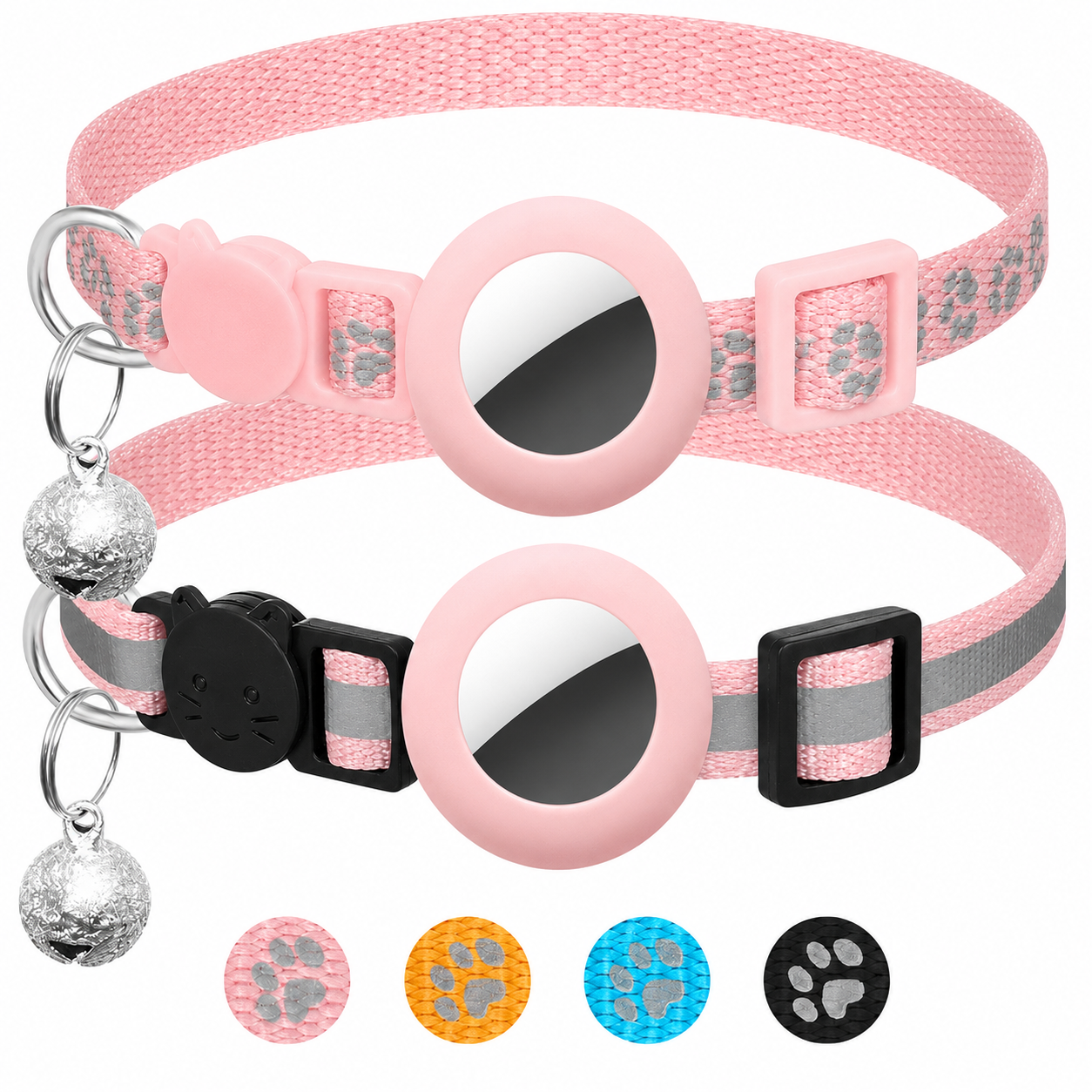 2 Pieces Air Tag Cat Collar With Bell For Kittens