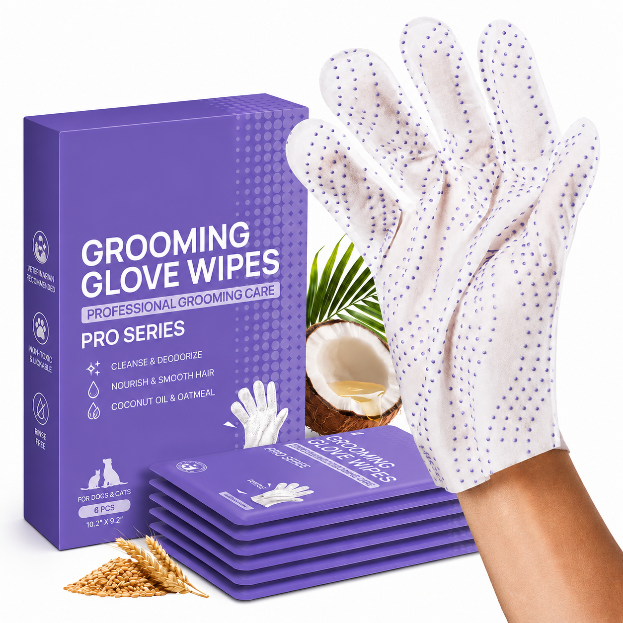 Deshedding Cleaning And Soothing Grooming Coconut Oil Wipes For Dogs And Cats