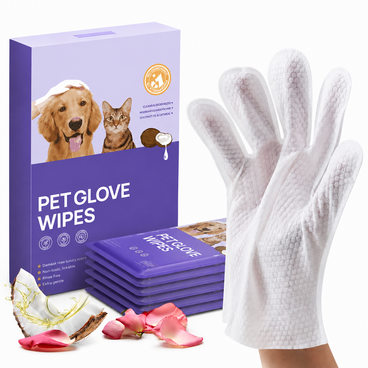 Deshedding Cleaning And Soothing Grooming Coconut Oil Wipes For Dogs And Cats