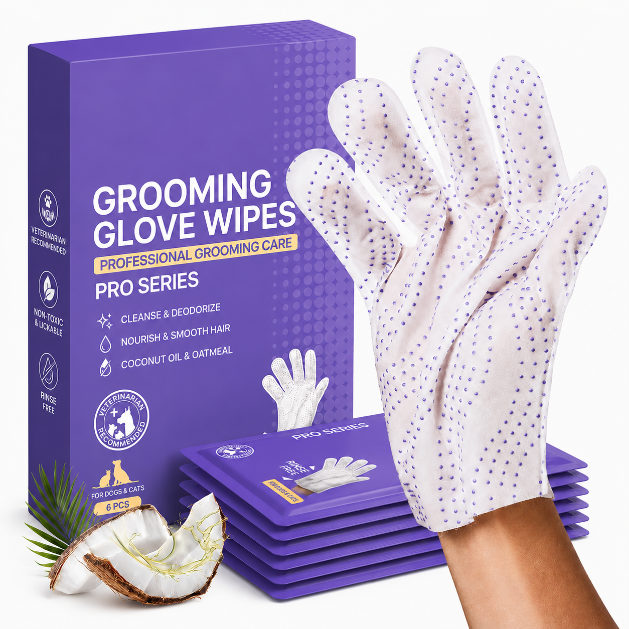 Deshedding Cleaning And Soothing Grooming Coconut Oil Wipes For Dogs And Cats