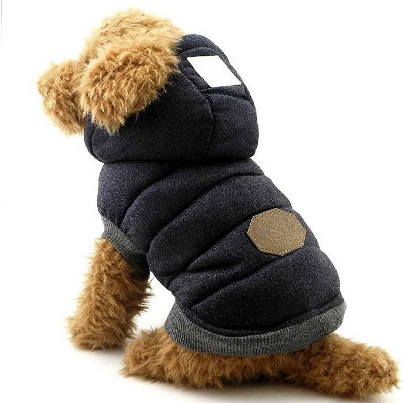 Classic Hooded Dog Jacket-Paw Print Pad
