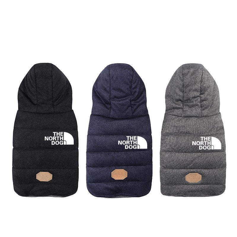 Classic Hooded Dog Jacket-Paw Print Pad