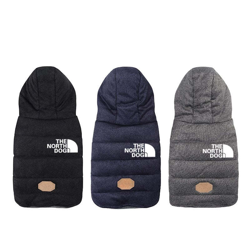 Classic Hooded Dog Jacket-Paw Print Pad