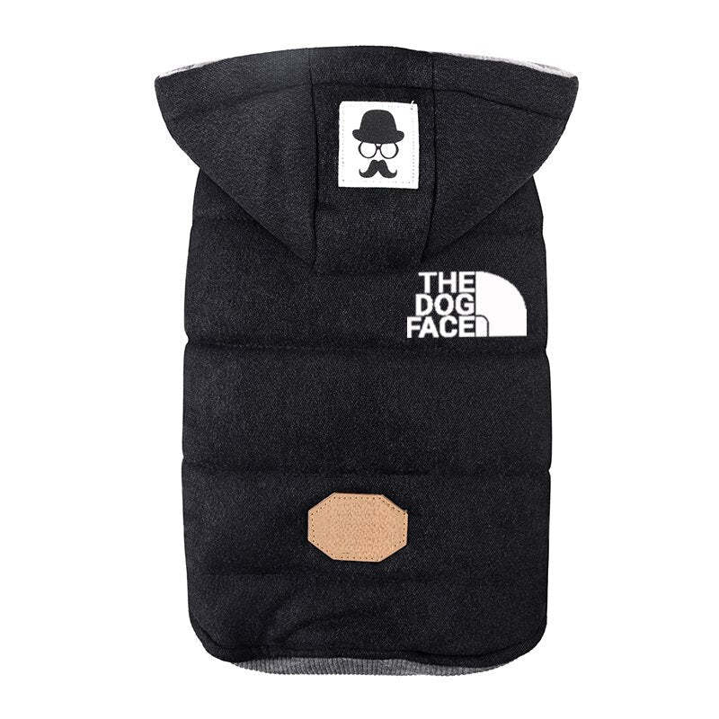 Classic Hooded Dog Jacket-Paw Print Pad