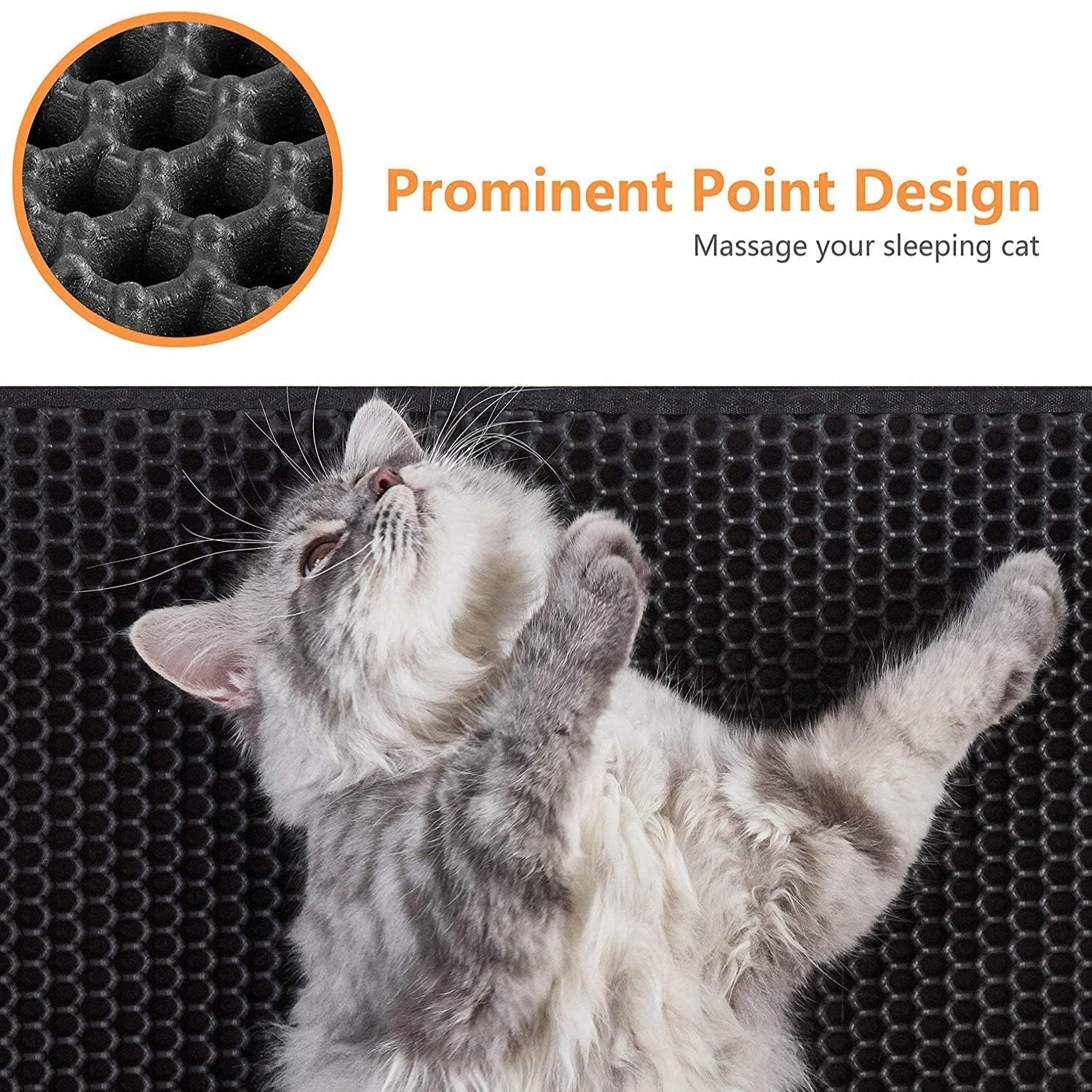 Conlun Honeycomb Cat Litter Mat-Paw Print Pad