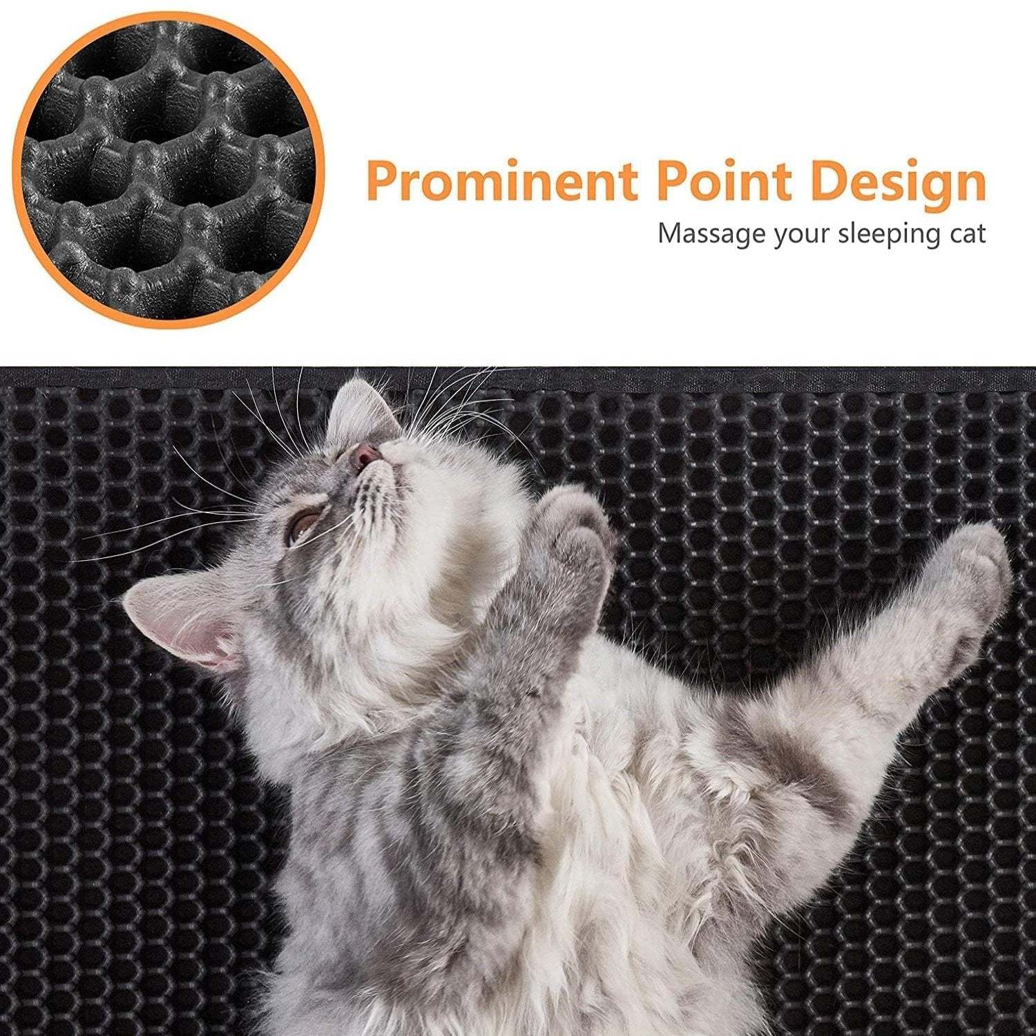 Conlun Honeycomb Cat Litter Mat-Paw Print Pad