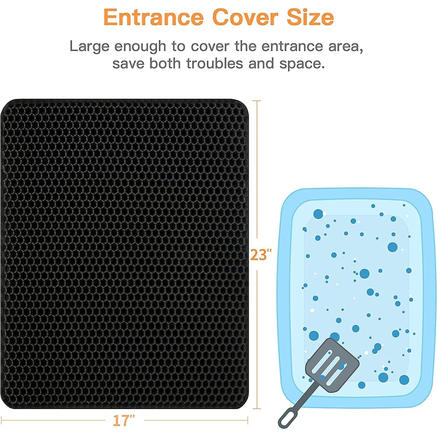 Conlun Honeycomb Cat Litter Mat-Paw Print Pad