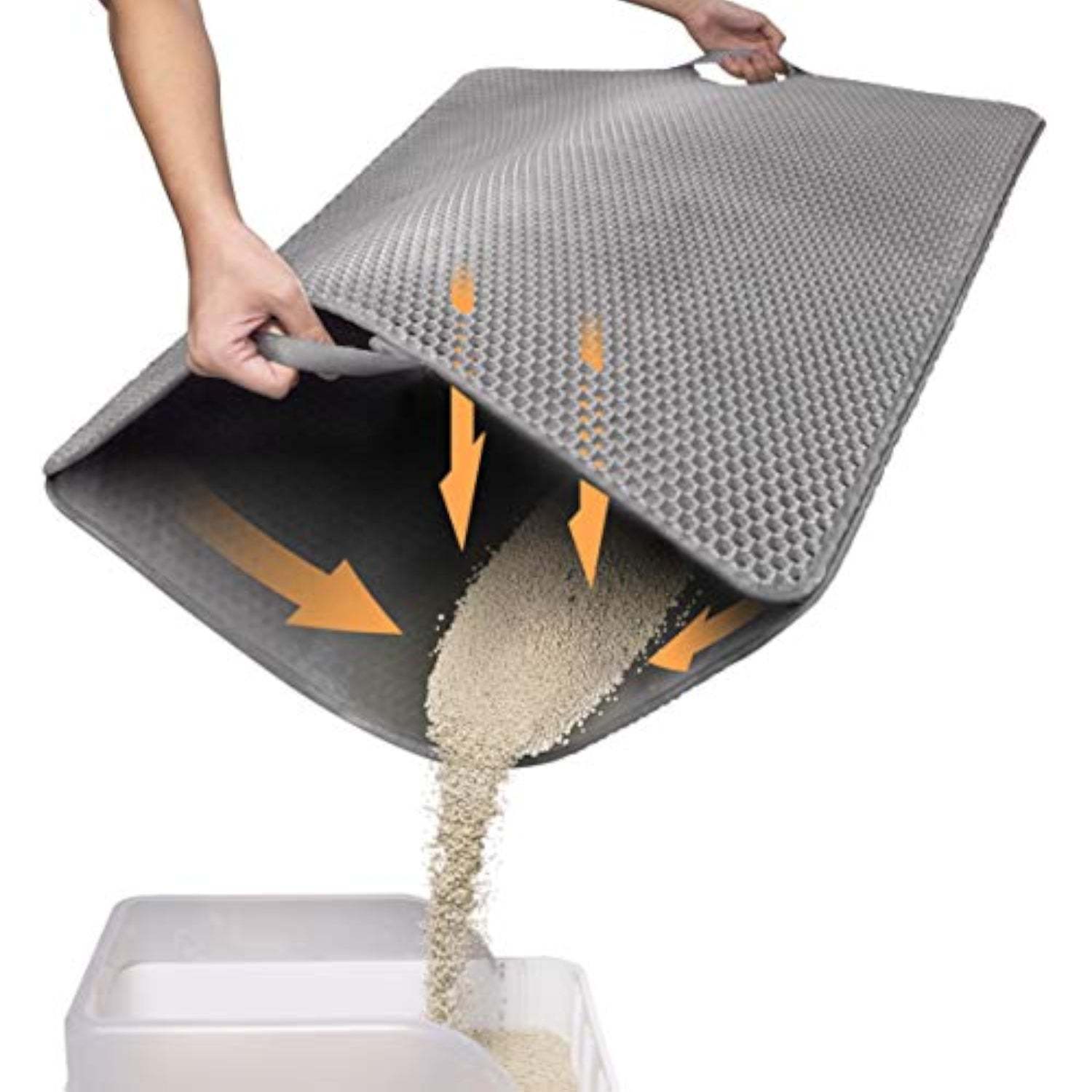 Conlun Honeycomb Cat Litter Mat-Paw Print Pad