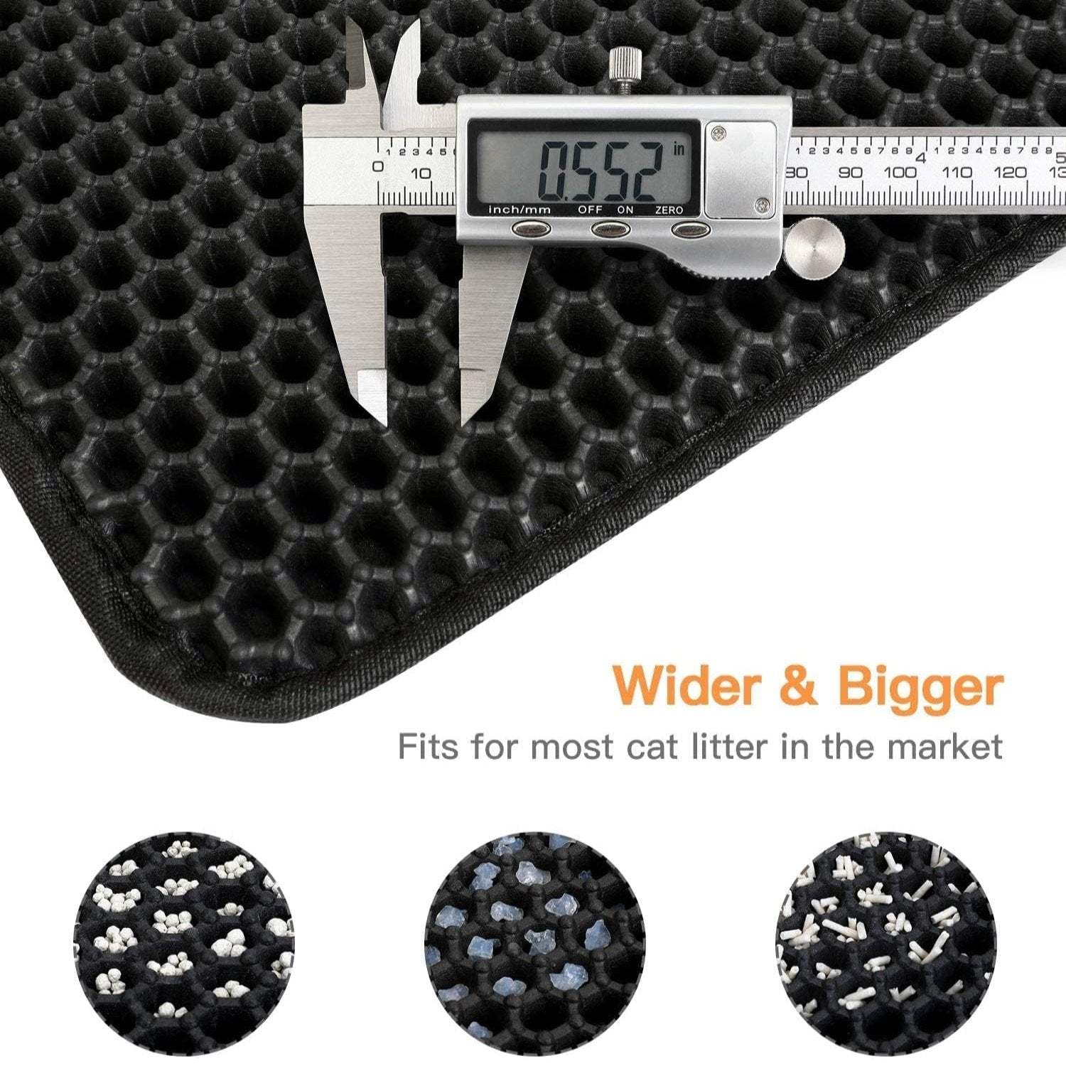 Conlun Honeycomb Cat Litter Mat-Paw Print Pad