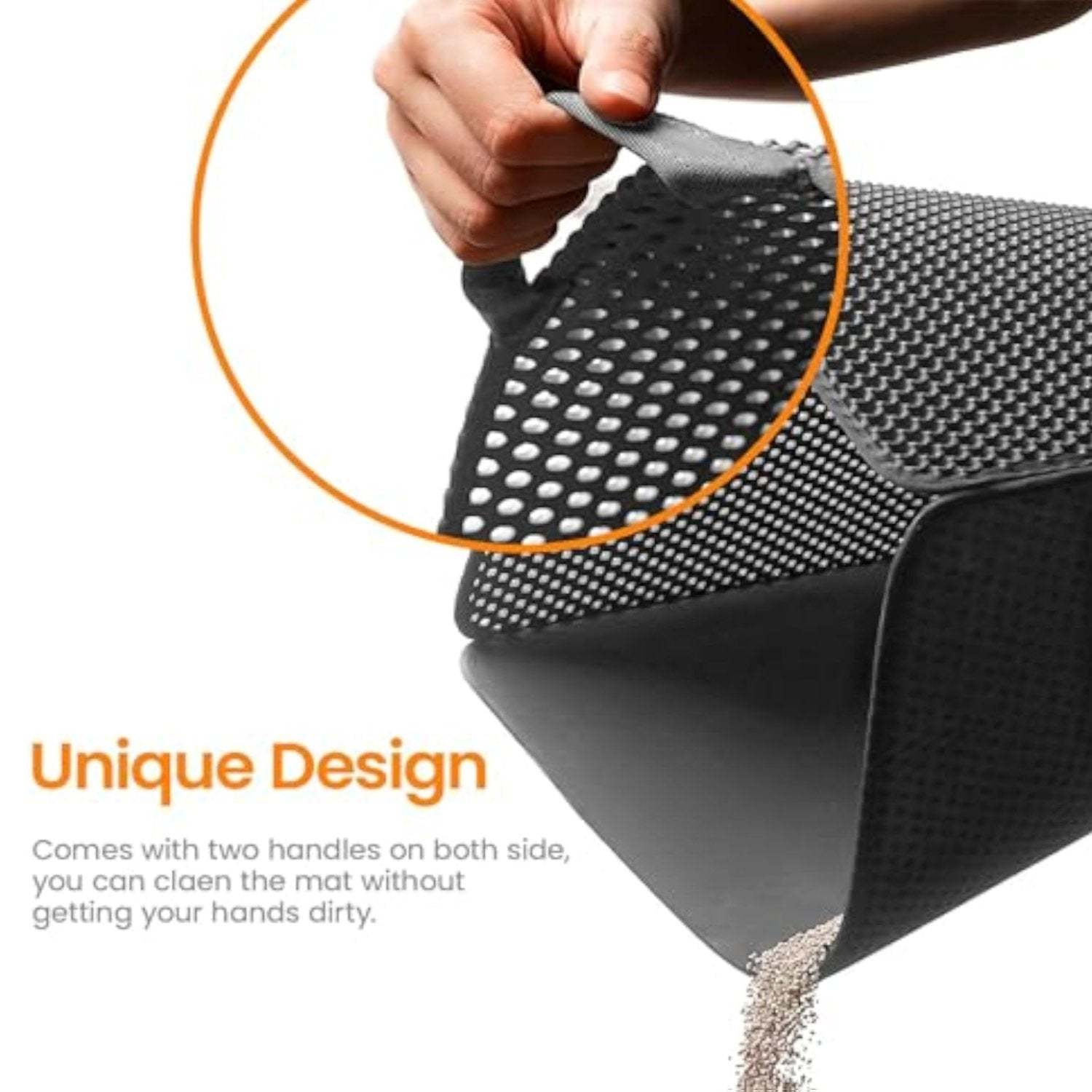 Conlun Honeycomb Cat Litter Mat-Paw Print Pad