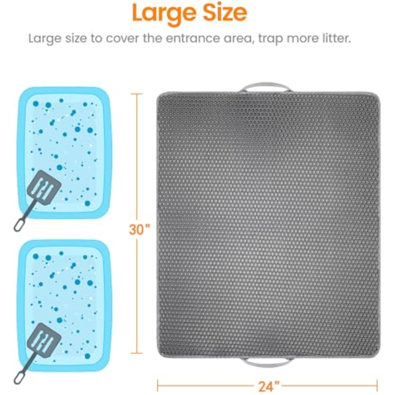 Conlun Honeycomb Cat Litter Mat-Paw Print Pad