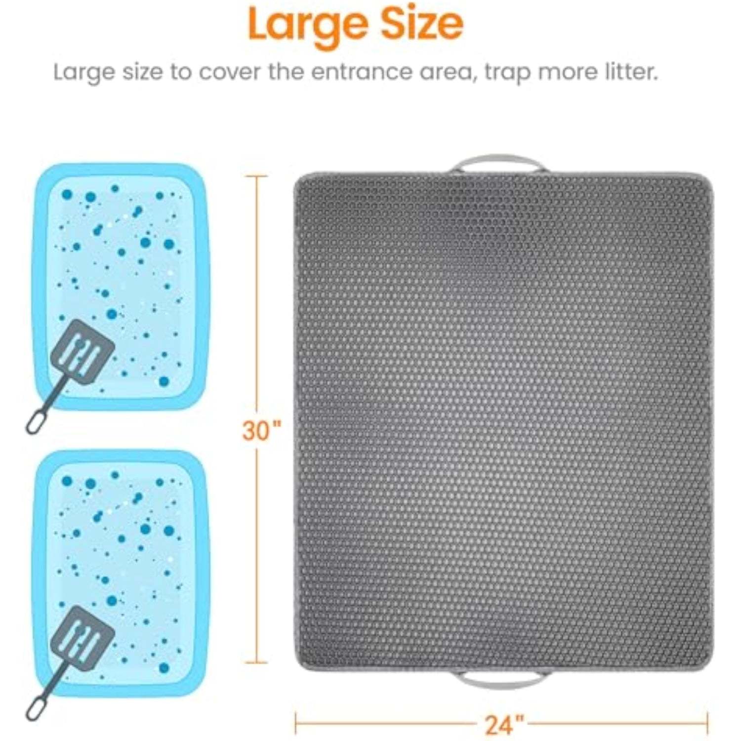 Conlun Honeycomb Cat Litter Mat-Paw Print Pad