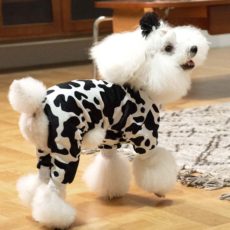 Cow Dog Pajamas Soft Puppy Pjs For Small Dogs-Paw Print Pad