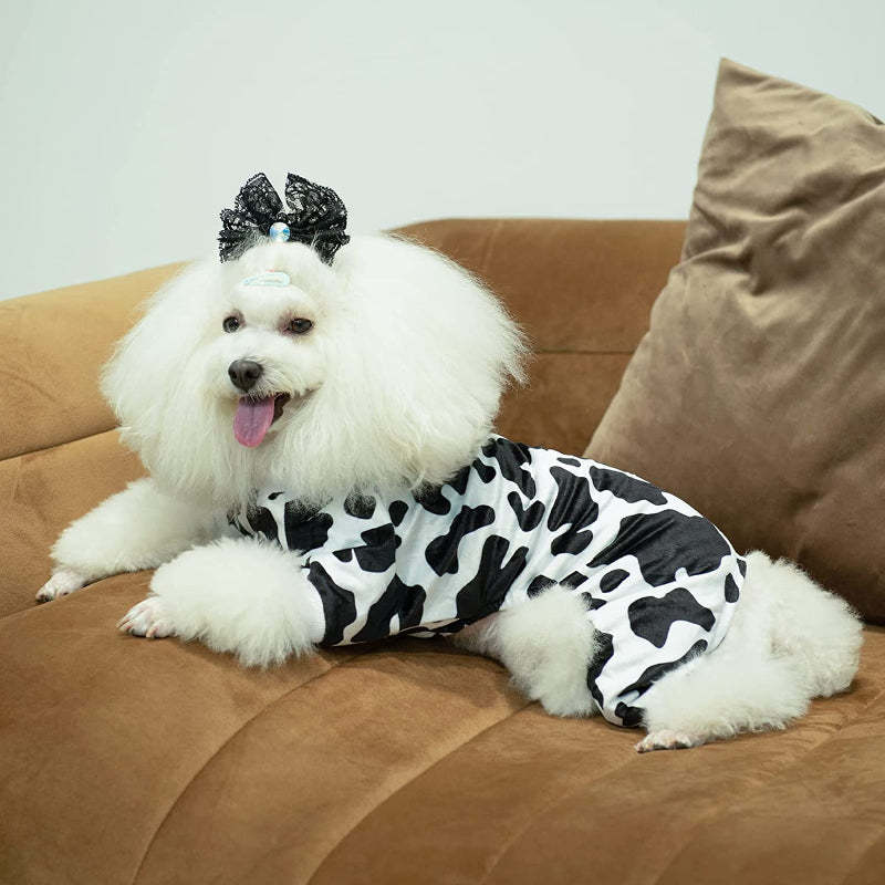 Cow Dog Pajamas Soft Puppy Pjs For Small Dogs-Paw Print Pad