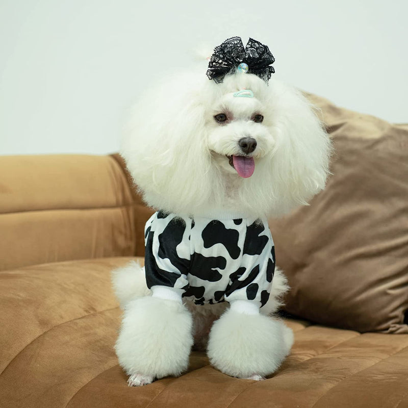 Cow Dog Pajamas Soft Puppy Pjs For Small Dogs-Paw Print Pad
