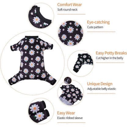 Daisy Dog Pyjamas Soft For Small Dog-Paw Print Pad