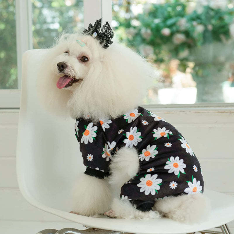 Daisy Dog Pyjamas Soft For Small Dog-Paw Print Pad
