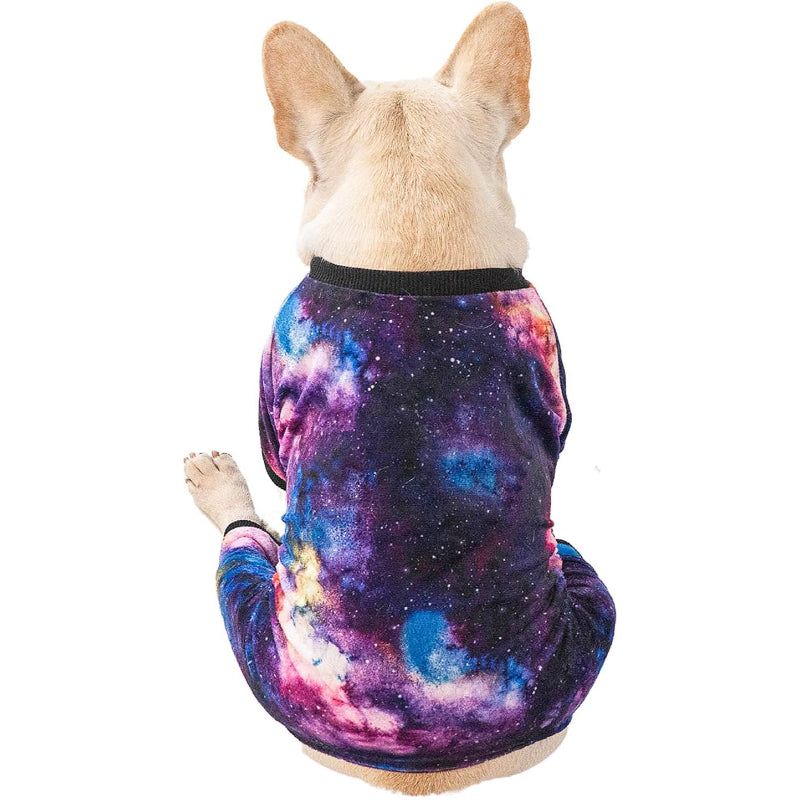 Large Dog Pajama Clothes Soft Cat Apparel-Paw Print Pad