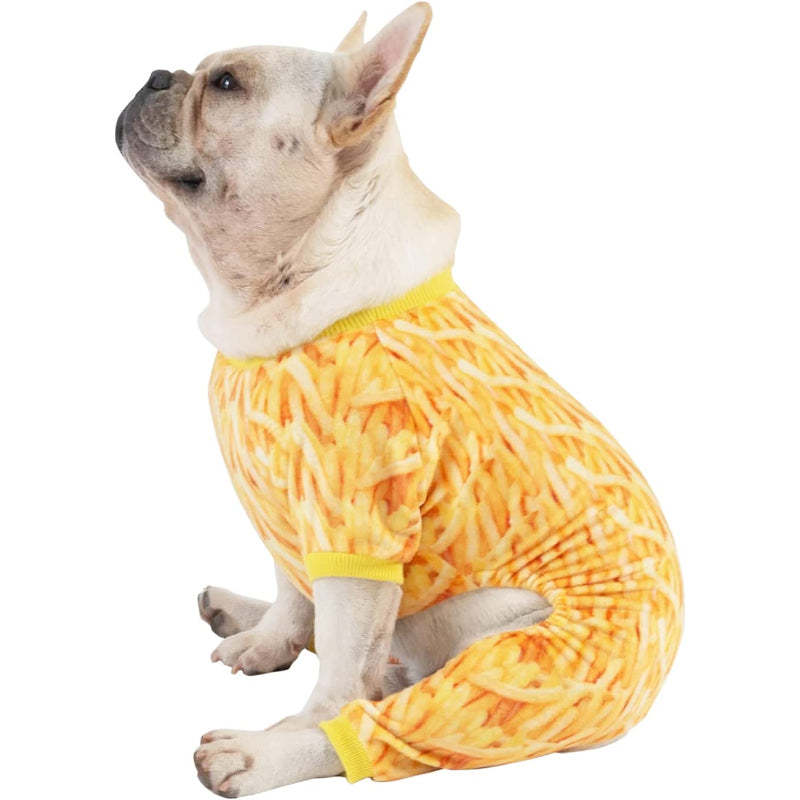 Large Dog Pajamas Clothes Soft Cat Apparel-Paw Print Pad