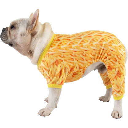 Large Dog Pajamas Clothes Soft Cat Apparel-Paw Print Pad