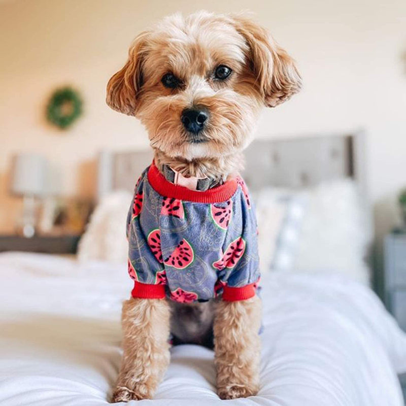 Large Dog Pajama Clothes Soft Pet Apparels-Paw Print Pad