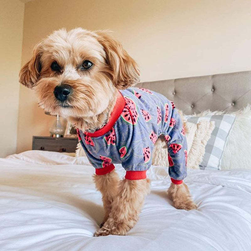 Large Dog Pajama Clothes Soft Pet Apparels-Paw Print Pad