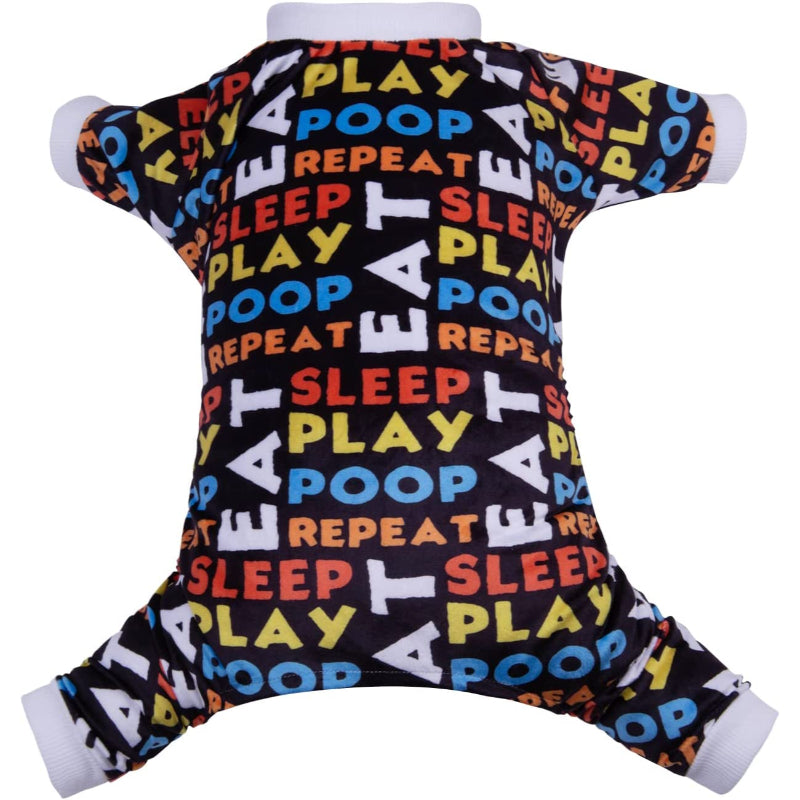 Large Dog Pajama Clothes Soft Pet Apparels-Paw Print Pad