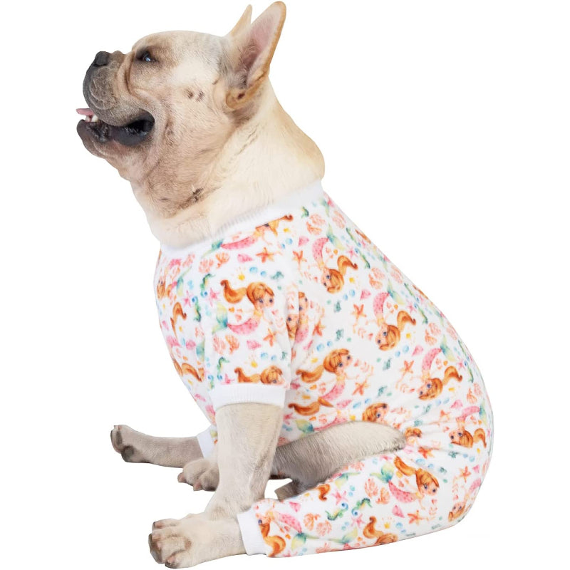 Dog Pajamas Cat Clothes Pet Pjs Soft Onesie For Small Dogs-Paw Print Pad