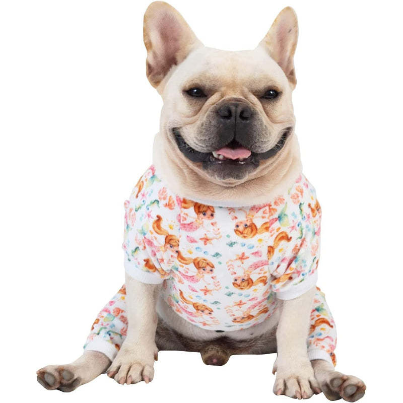 Dog Pajamas Cat Clothes Pet Pjs Soft Onesie For Small Dogs-Paw Print Pad