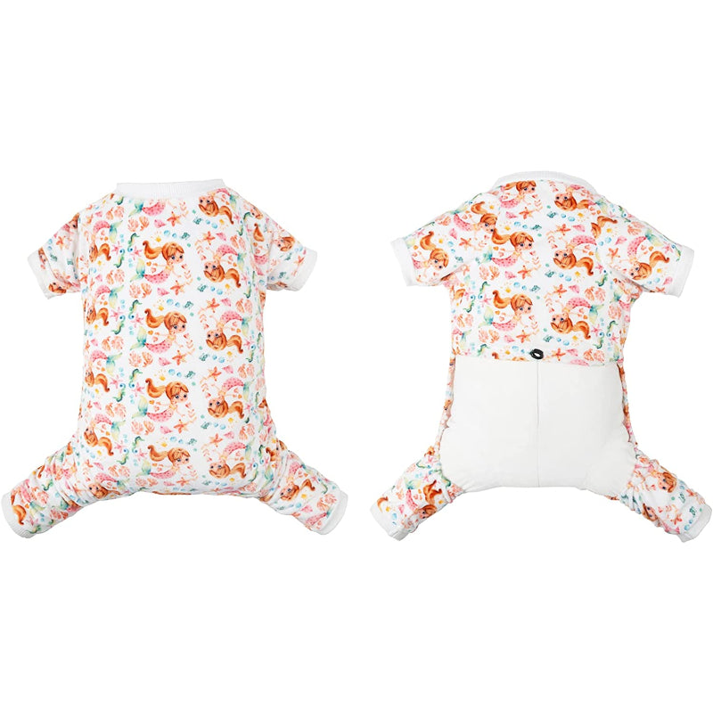 Dog Pajamas Cat Clothes Pet Pjs Soft Onesie For Small Dogs-Paw Print Pad